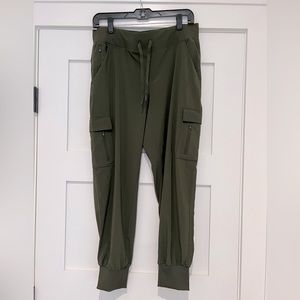 Nylon olive green joggers size XL worn once